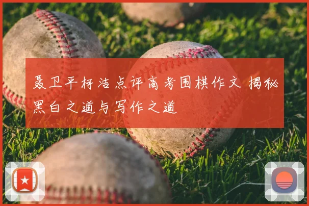 聂卫平柯洁点评高考围棋作文 揭秘黑白之道与写作之道