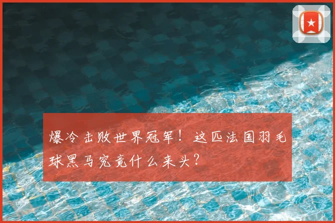 爆冷击败世界冠军!这匹法国羽毛球黑马究竟什么来头?